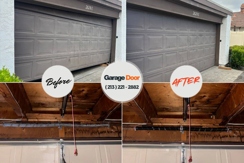 Before and after: garage door repair Crooked Lake Park, FL